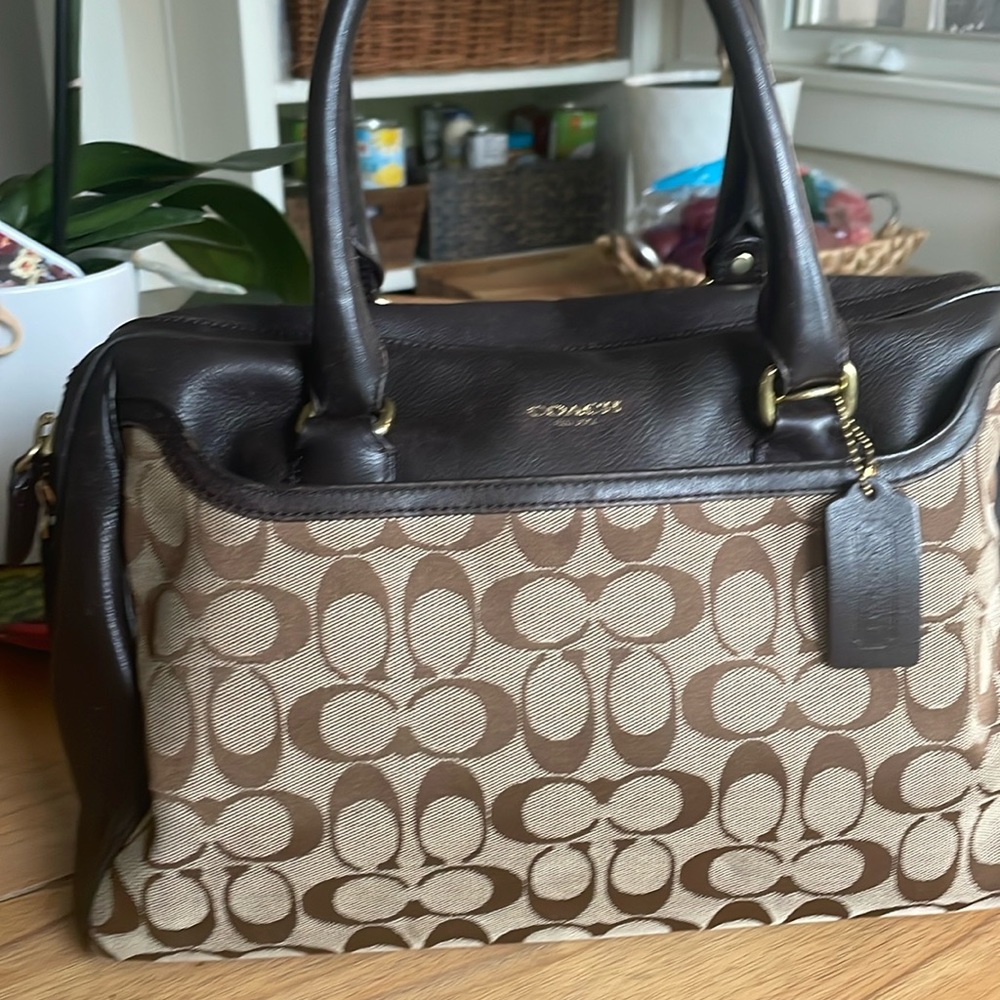 Coach monogram satchel bag